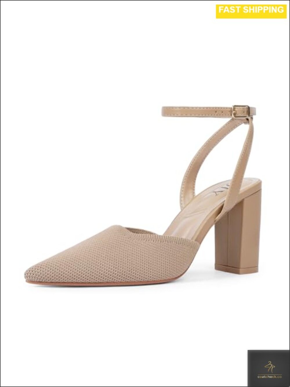 Chunky Block Heel Slingback Pumps Pointed Closed Toe Women's Dress Shoes